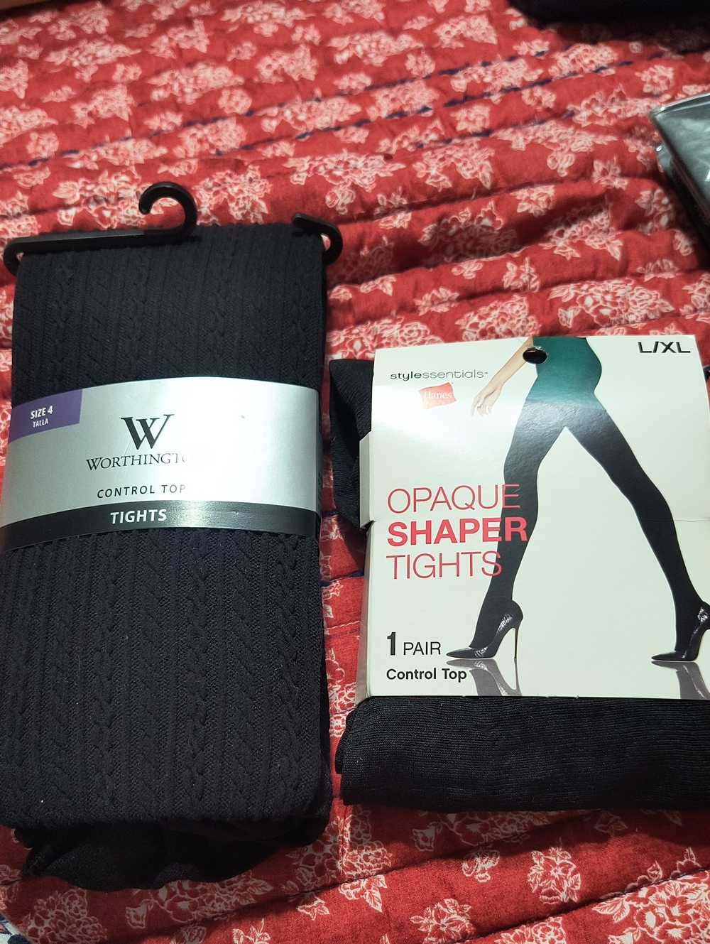 Bundle Of Worthington Black Control Top Tights And Hanes Shaper Tights